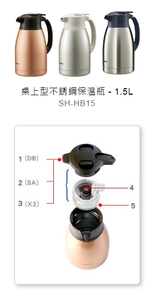 象印 SH-HB10 15 19 白鐵保溫壺
