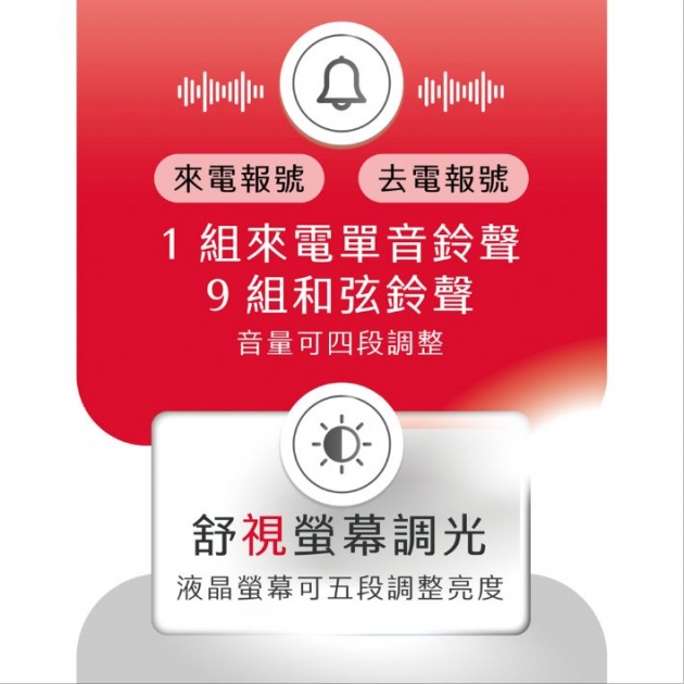 AIWA 愛華 ALT-891 大字鍵有線電話(來電報號/助聽功能/老人機)